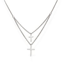 Collar Amen Mujer in Plata Zirconia CL2CROSSBBZ